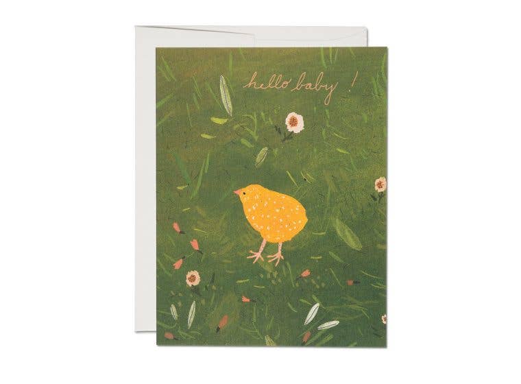 Hello Baby Card Red Cap