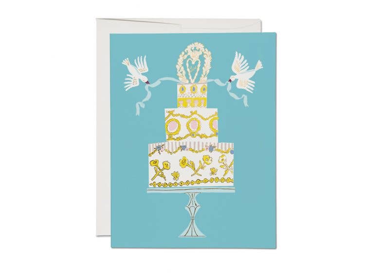 Wedding Cake card Red Cap
