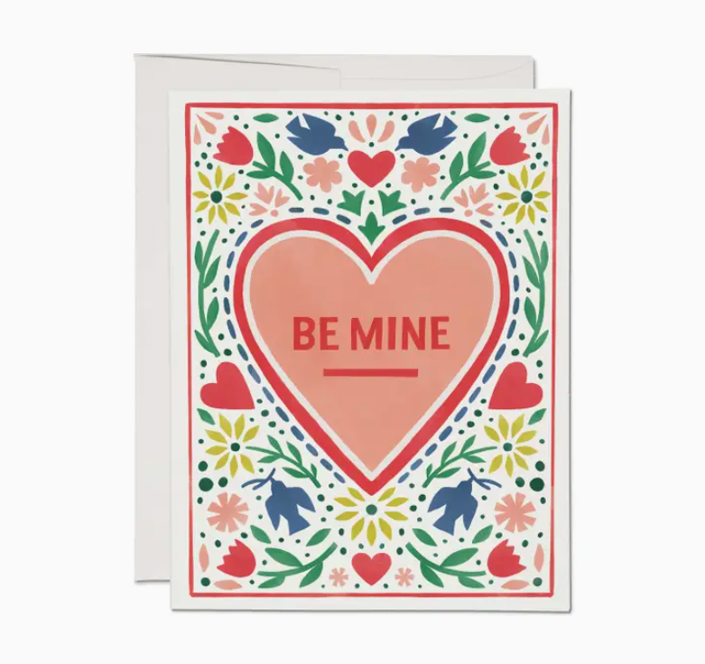 Be Mine Heart card Red Cap