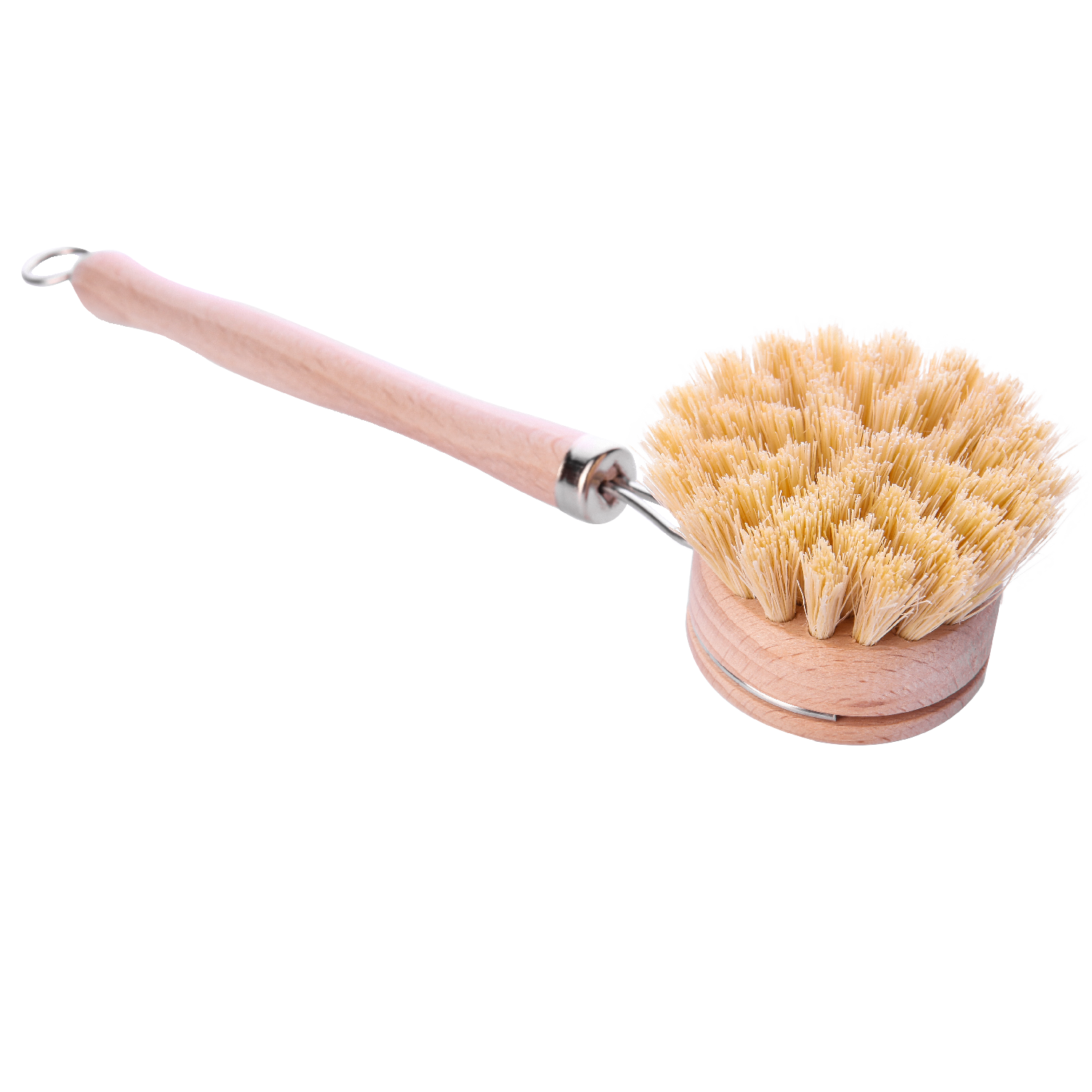 bamboo & sisal long handle dish brush with replaceable head