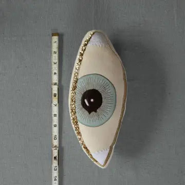Evil Eye Pillow- Handmade, Cotton-Filled Cushion